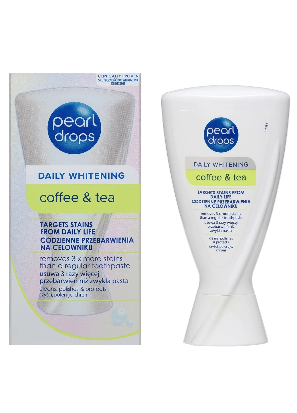 Відбілююча зубна паста-поліроль для зубів Coffee&Tea 50 мл Pearl Drops (253734620)