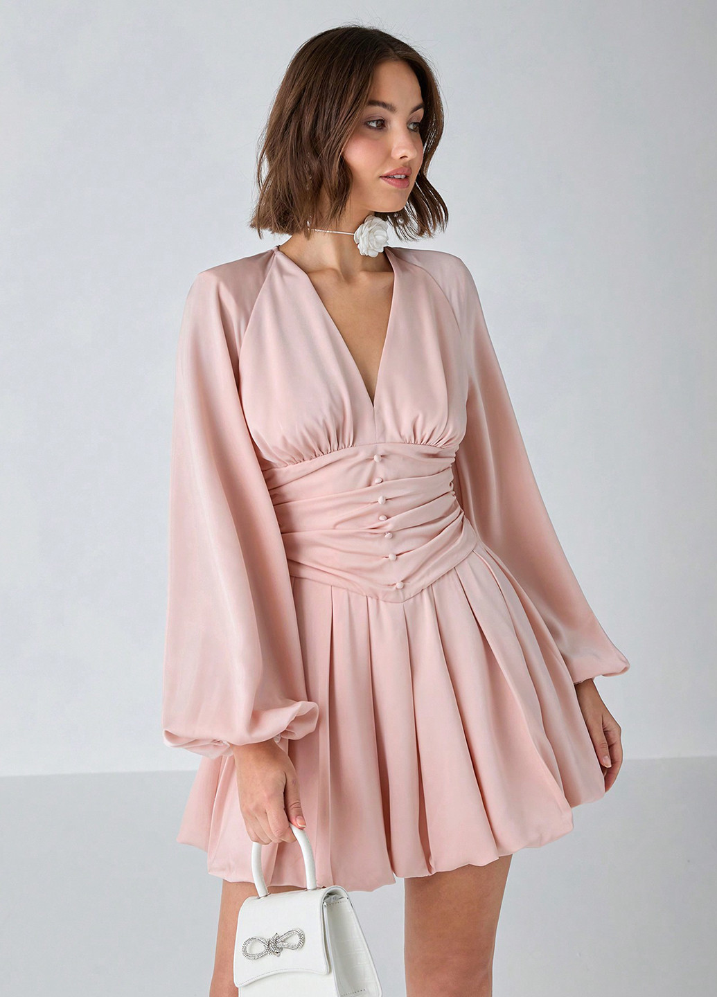 Пудрова святковий сукня кльош SHEIN однотонна