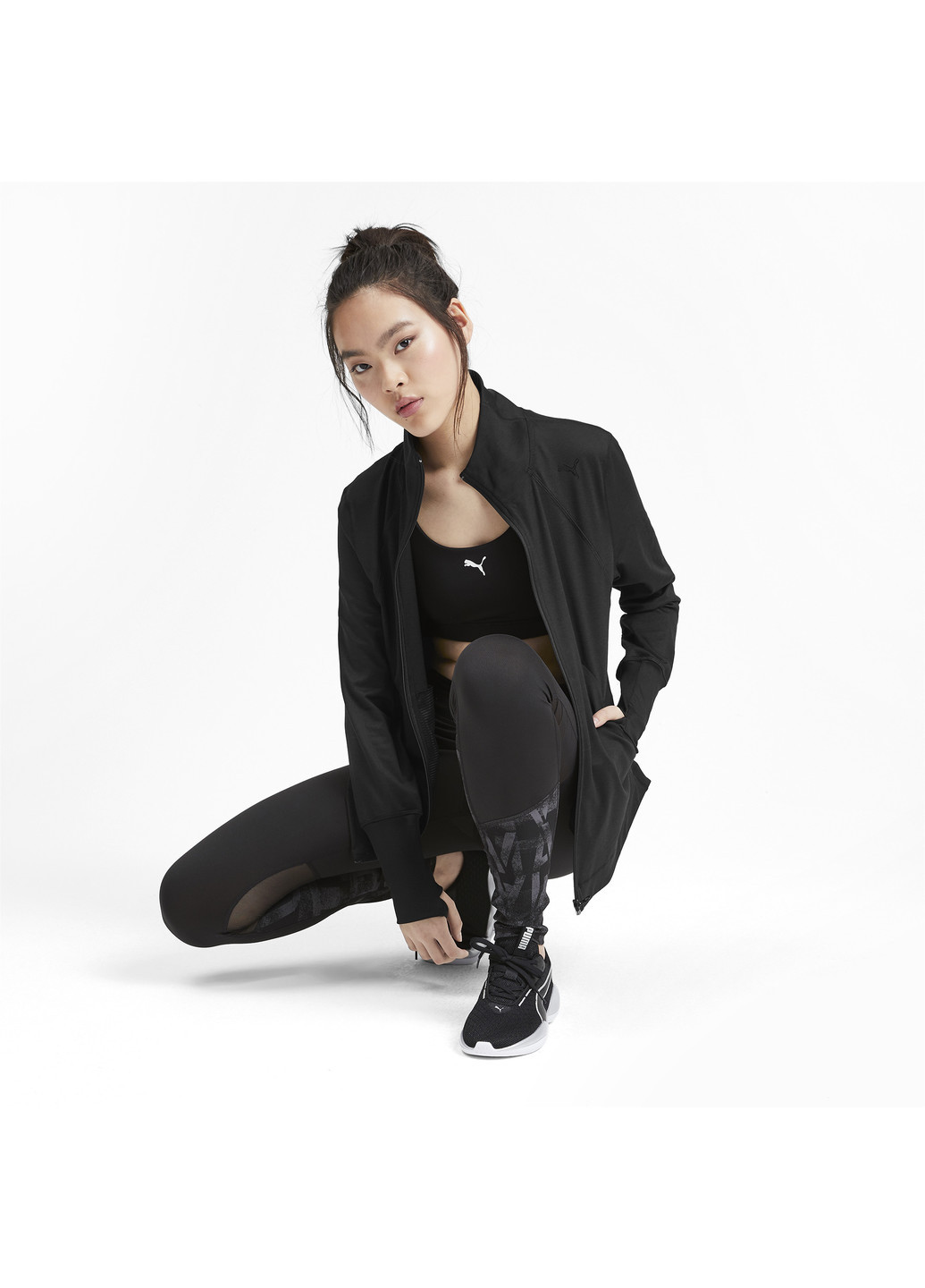 Олимпийка Studio Knit Jacket Puma чёрная спортивная полиэстер