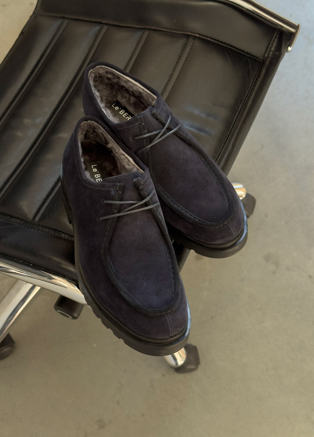 Синие классические, кэжуал туфли Le'BERDES на шнурках