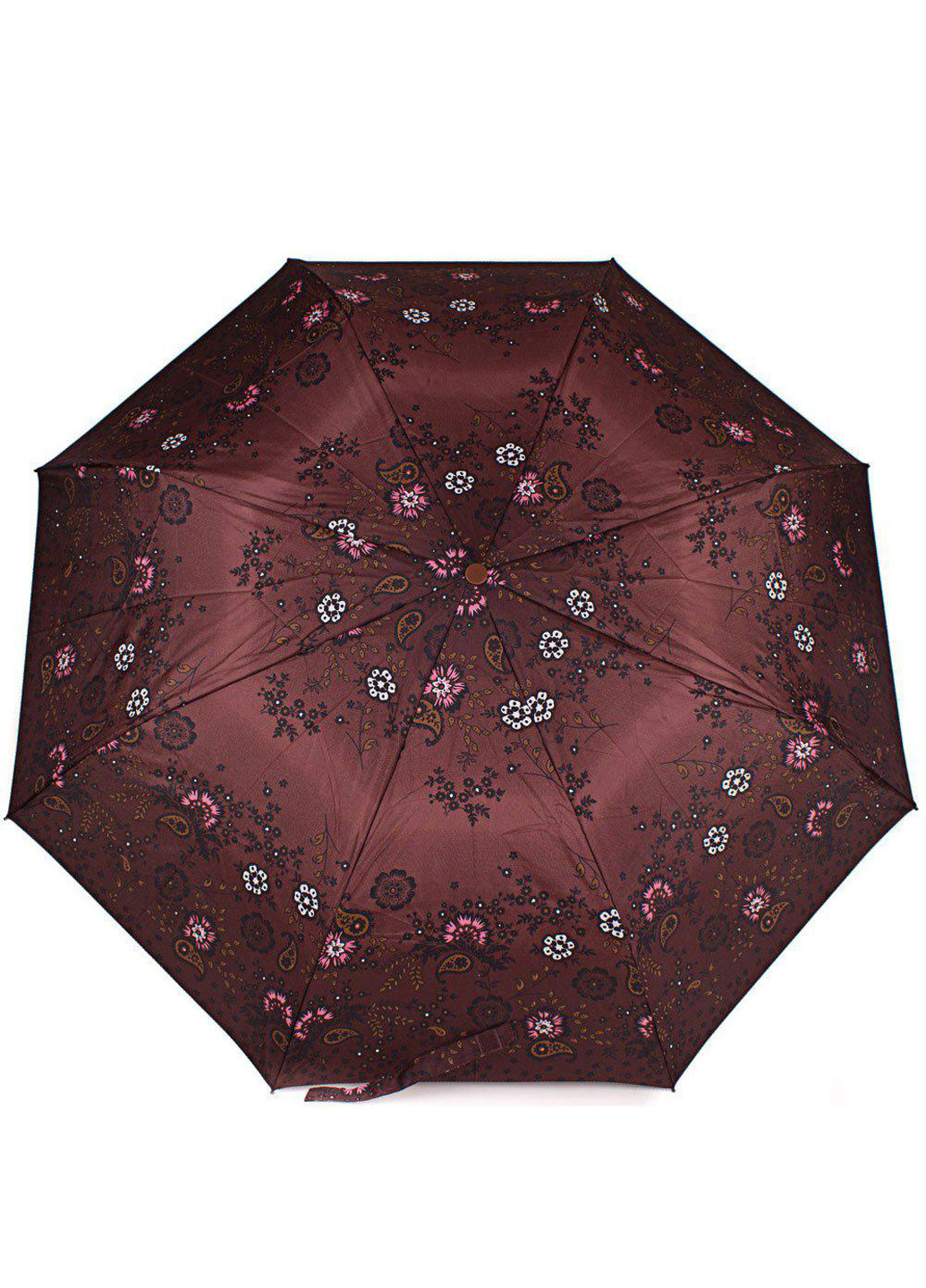 Коричнева жіночий складаний парасолька напівавтомат 101 см Airton (194317143)