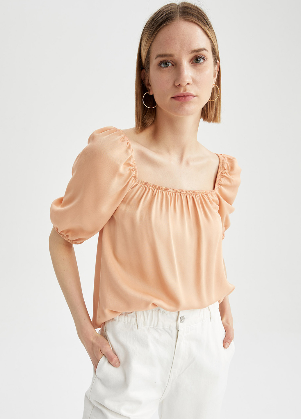 Персикова літня блуза DeFacto