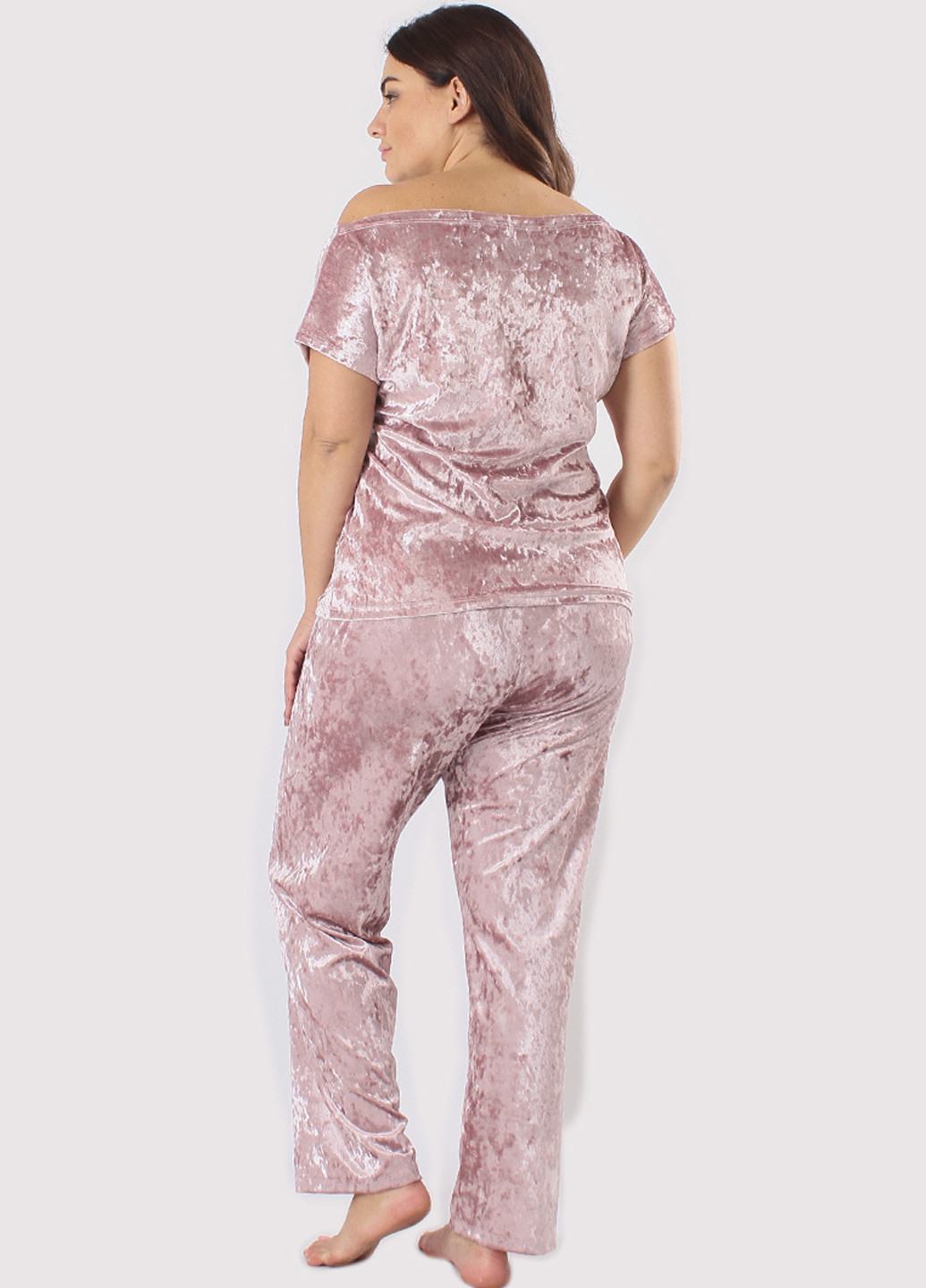 Светло-розовая всесезон пижама (футболка, брюки) футболка + брюки Ghazel