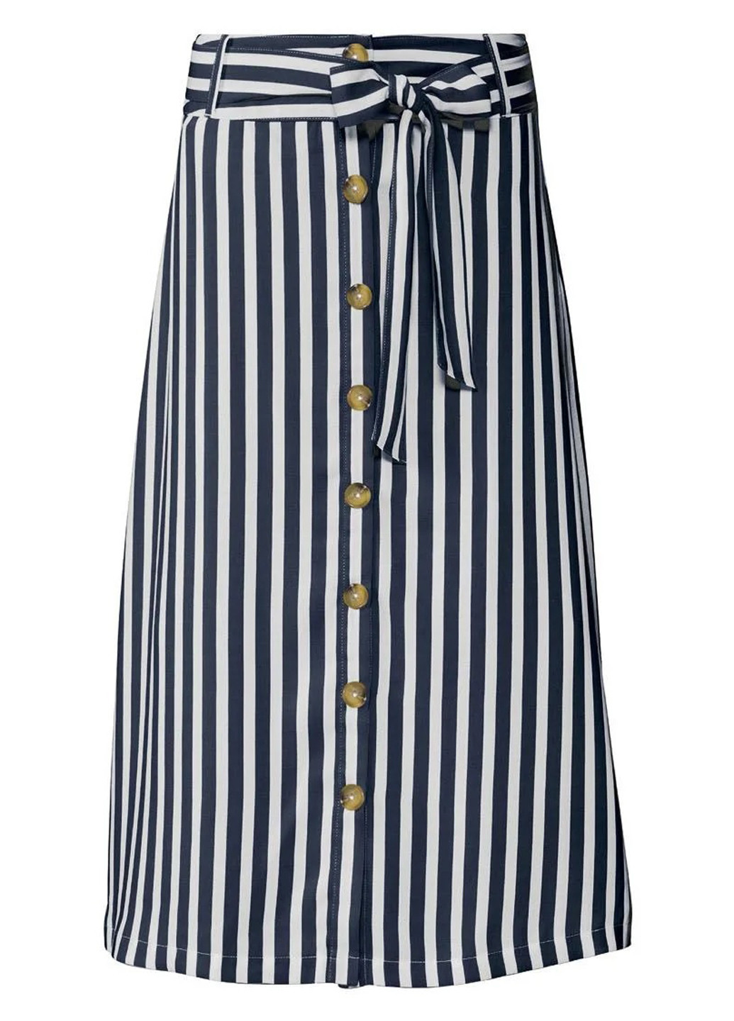 Белая кэжуал в полоску юбка Esmara а-силуэта (трапеция)