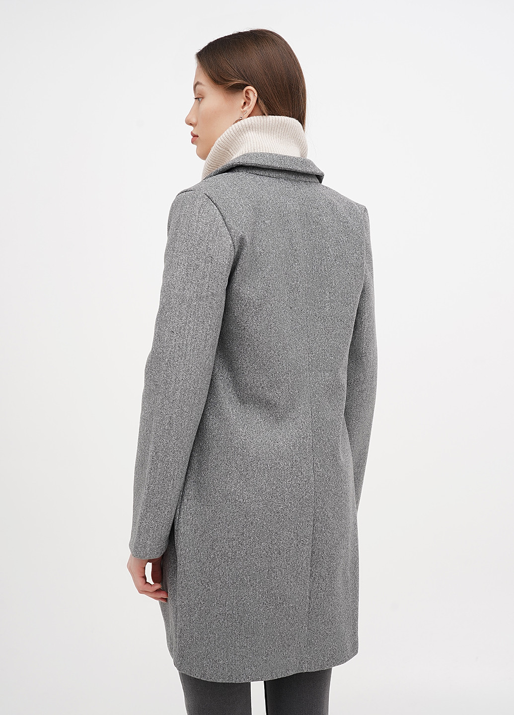 Серое демисезонное Пальто однобортное Cropp