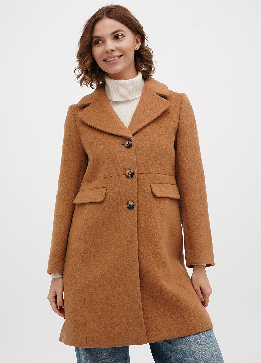 Коричневе демісезонне Пальто однобортне Talbots