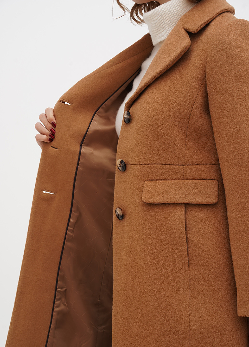 Коричневе демісезонне Пальто однобортне Talbots