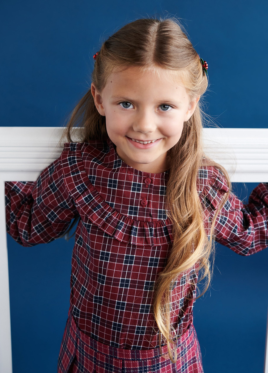 Бордовая в клетку блузка Sinsay демисезонная