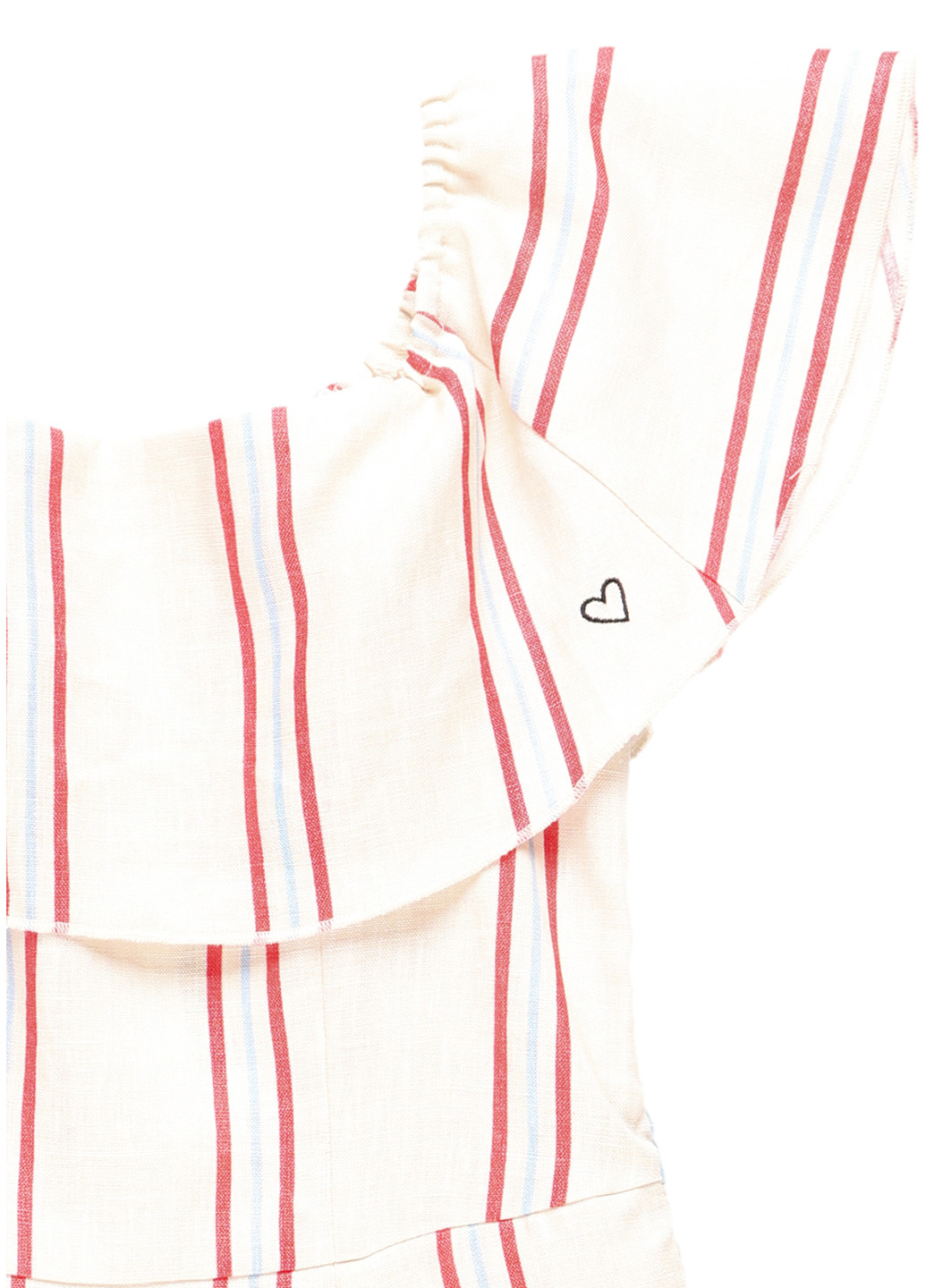 Бежевое кэжуал платье а-силуэт MINT&BERRY в полоску