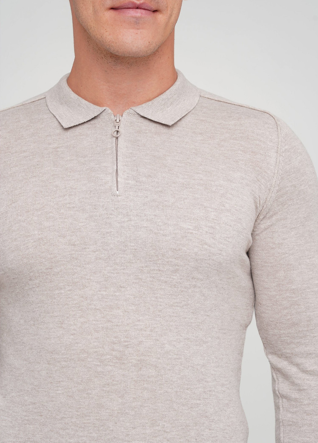 Светло-серая футболка-поло для мужчин Trend Collection меланжевая