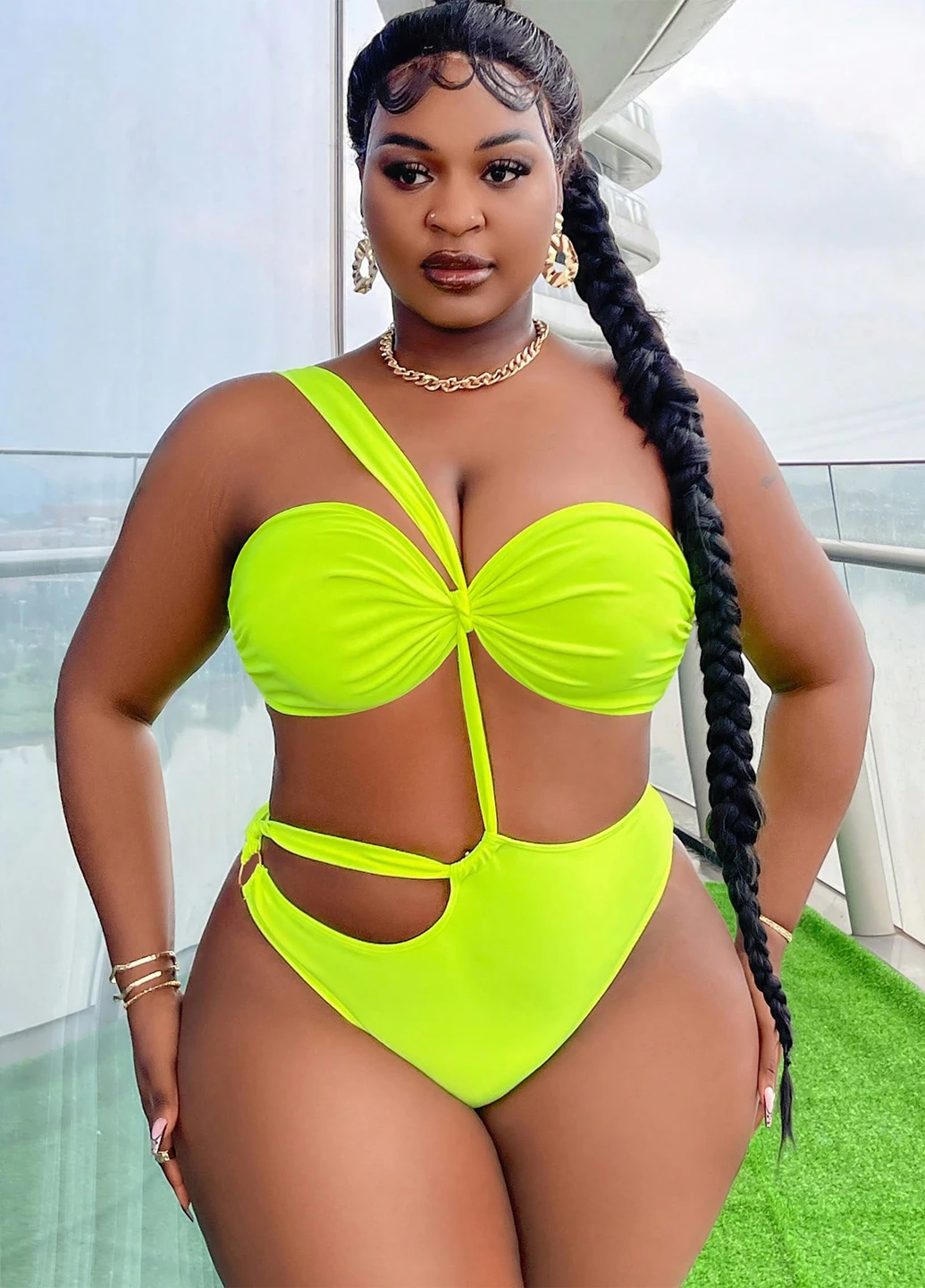 Лайм демісезонний купальник суцільний, танкіні SHEIN