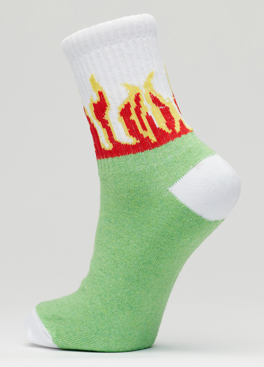 Носки Пламя зелёное Rock'n'socks зелёные повседневные