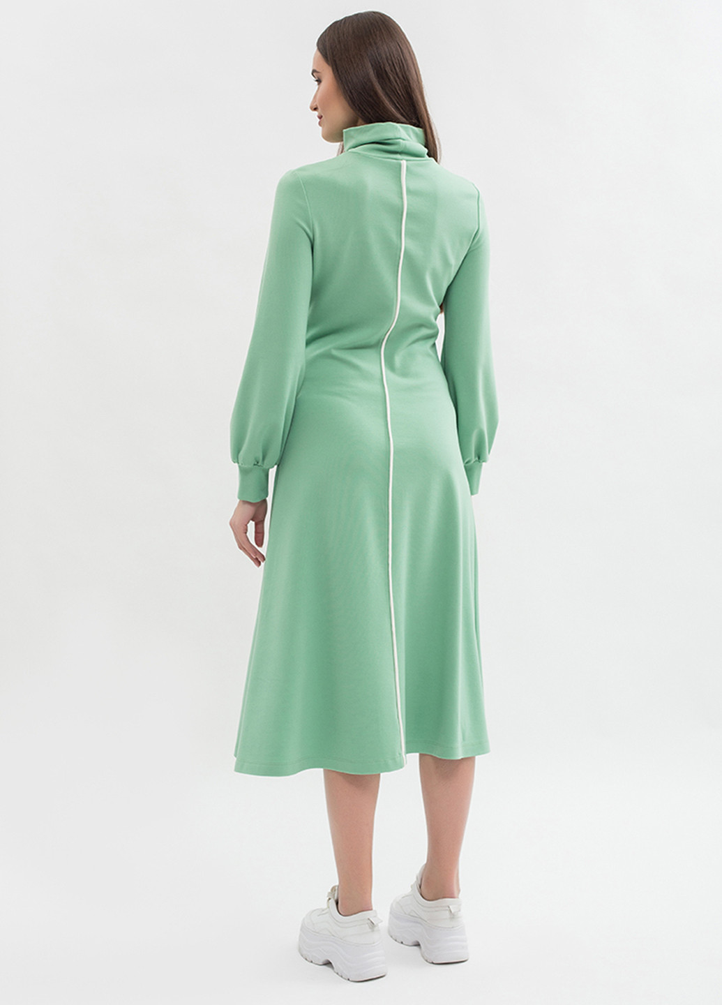 Світло-зелена кежуал сукня кльош МАХА однотонна