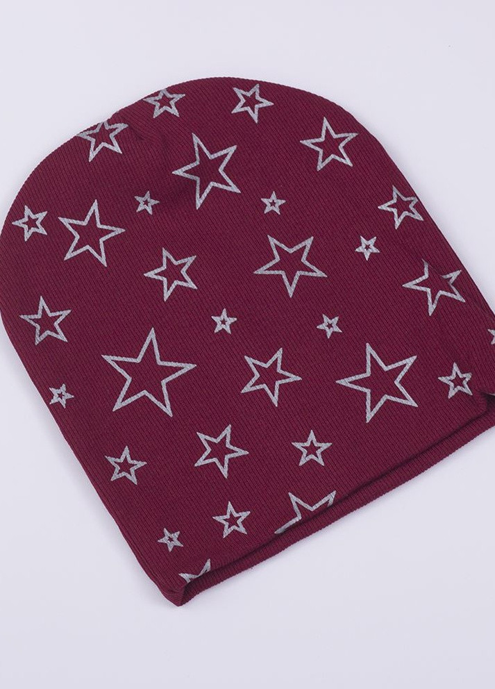 Шапка для девочки Звёзды 52-54 см Бордовый КВ0563-6 Makko (253774937)
