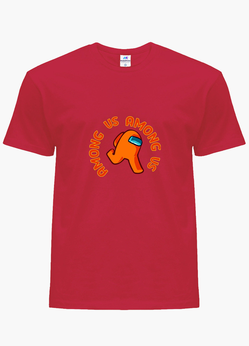 Красная демисезонная футболка детская амонг ас оранжевый (among us orange)(9224-2408) MobiPrint
