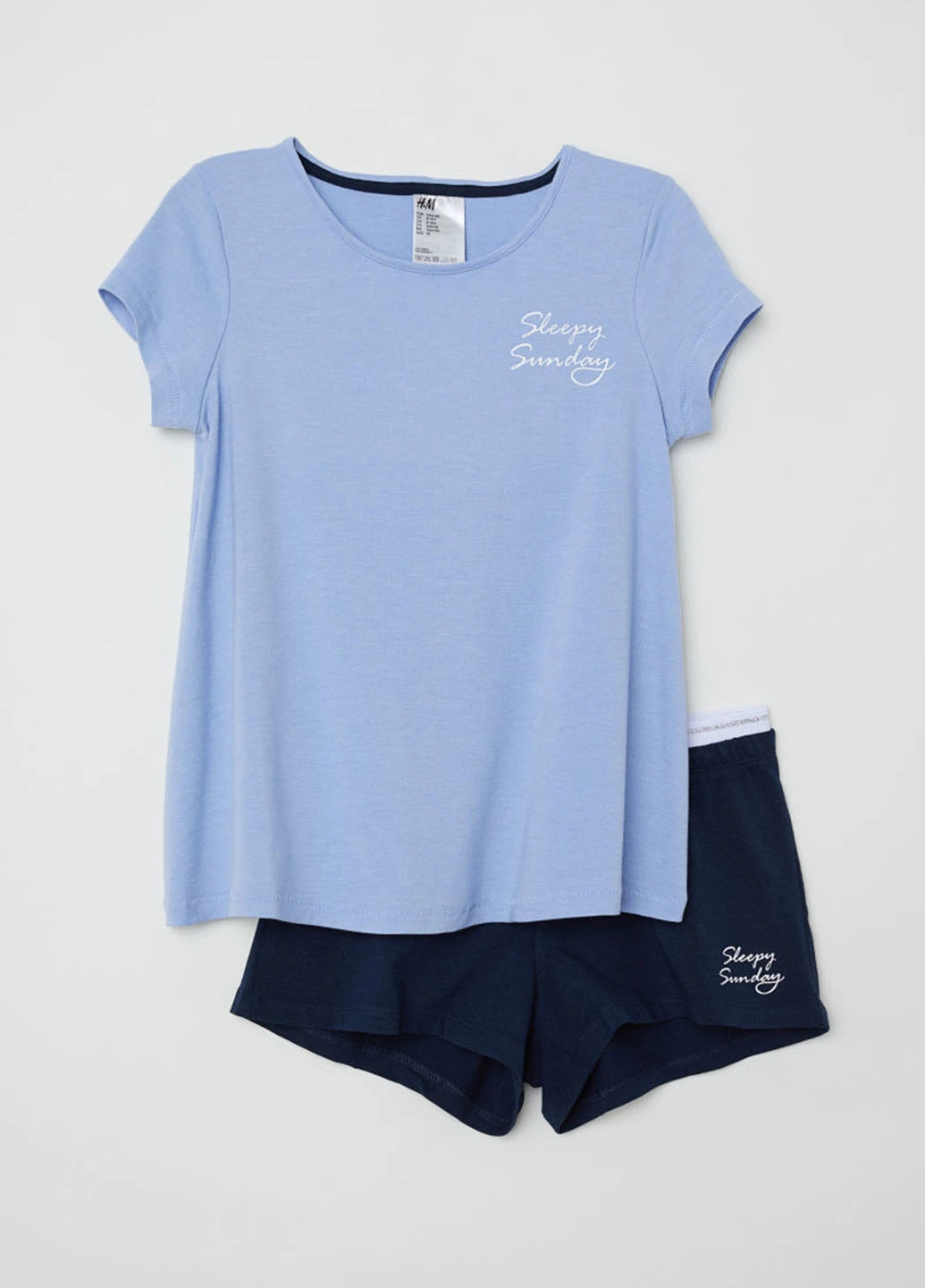 Голубая всесезон пижама (футболка, шорты) футболка + шорты H&M