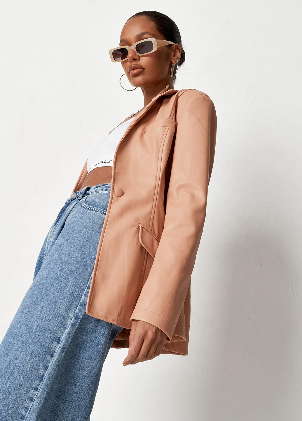 Персиковый женский жакет Missguided однотонный - демисезонный