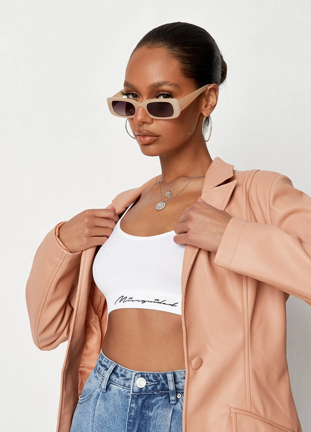 Персиковый женский жакет Missguided однотонный - демисезонный
