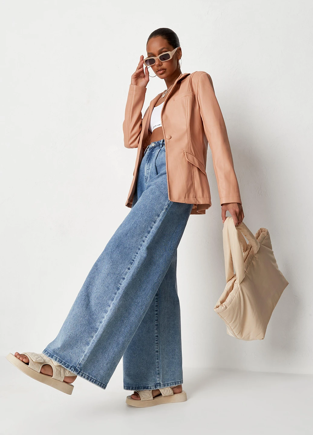 Персиковый женский жакет Missguided однотонный - демисезонный