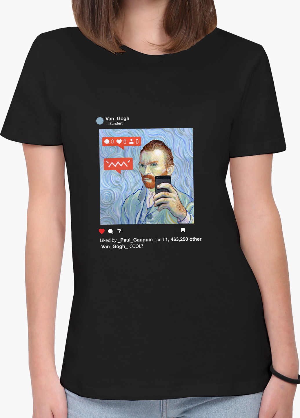 Футболка жіноча Інстаграм Вінсент Ван Гог (Instagram Vincent van Gogh) (8976-2951) XXL MobiPrint - (227212279)