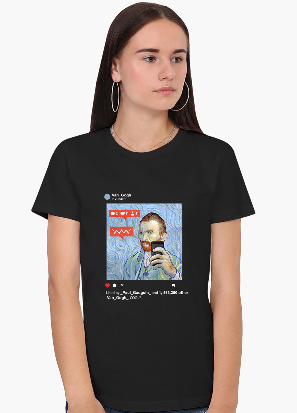 Футболка жіноча Інстаграм Вінсент Ван Гог (Instagram Vincent van Gogh) (8976-2951) XXL MobiPrint - (227212279)