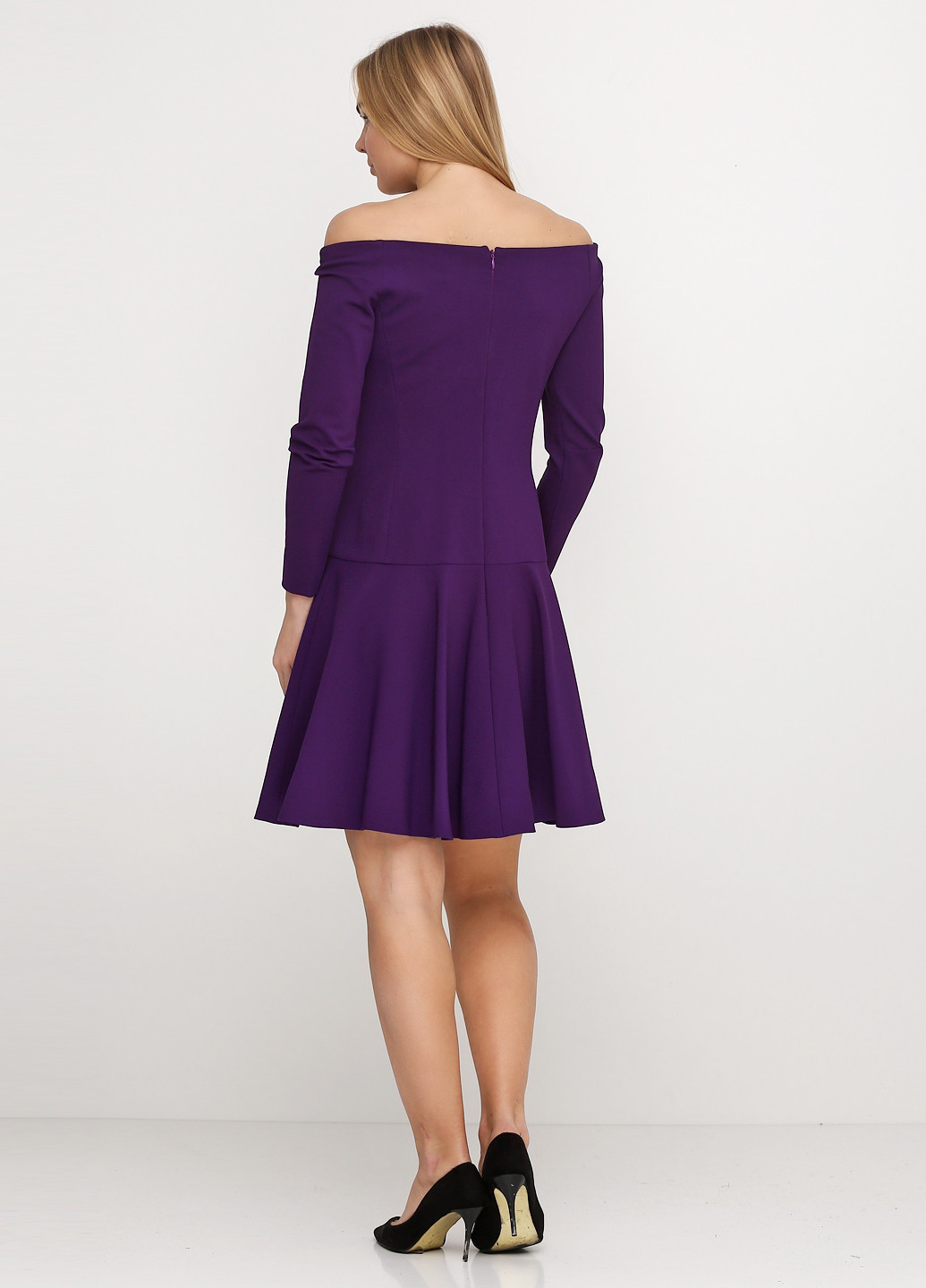 Фіолетова кежуал сукня з спідницею-сонце Ralph Lauren однотонна