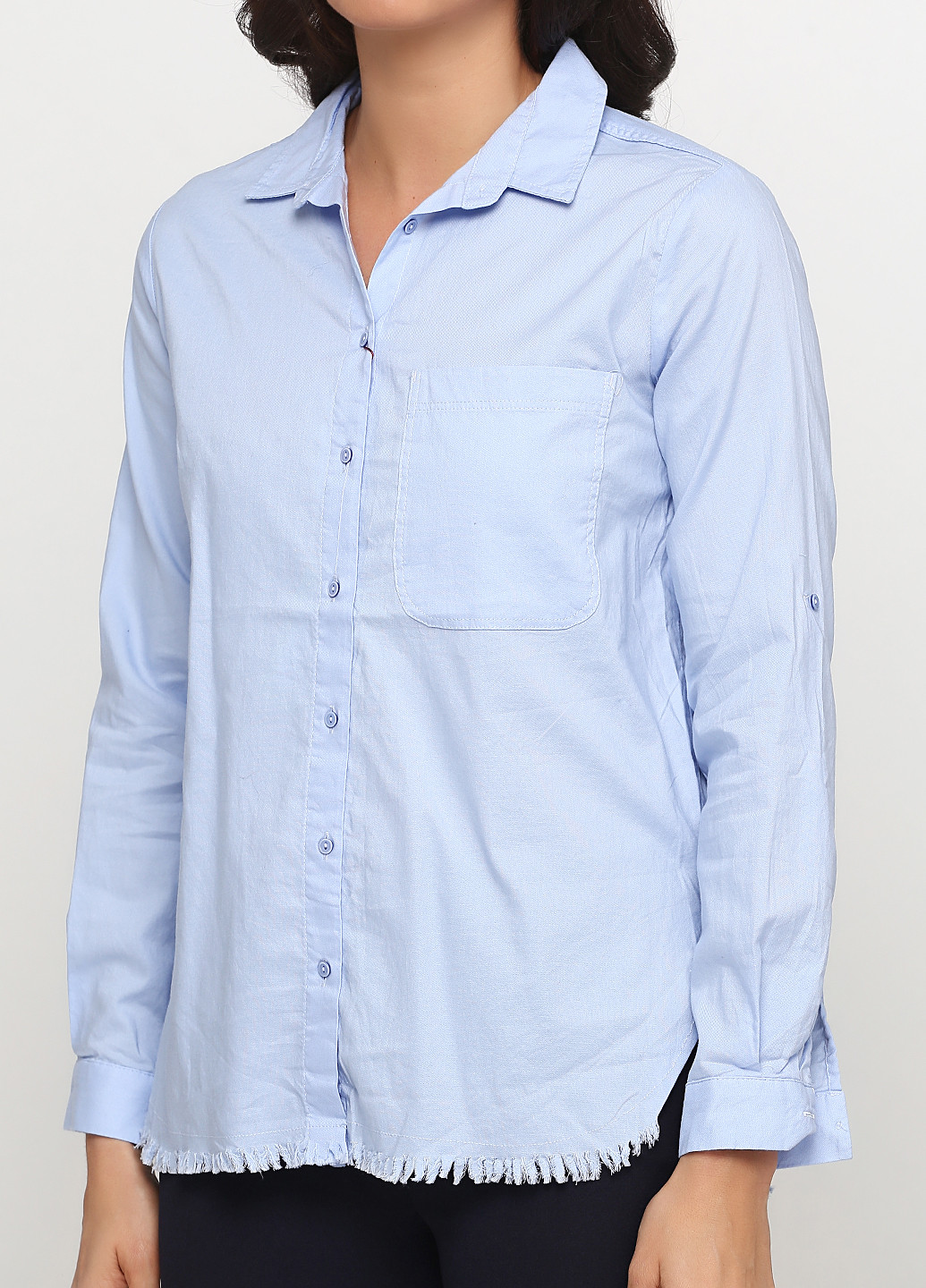 Голубой кэжуал рубашка однотонная Madoc Jeans