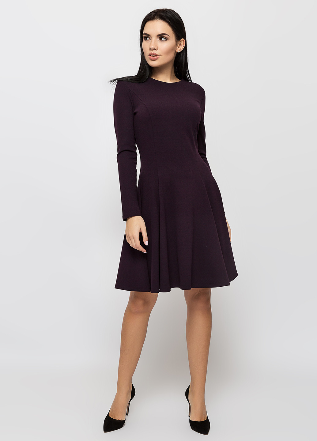 Темно-фіолетова кежуал сукня кльош Simply Brilliant однотонна