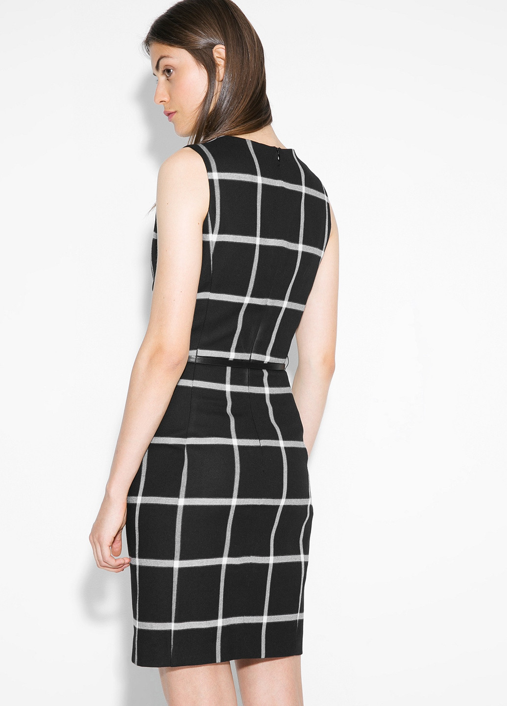 Черное кэжуал платье Mango в клетку