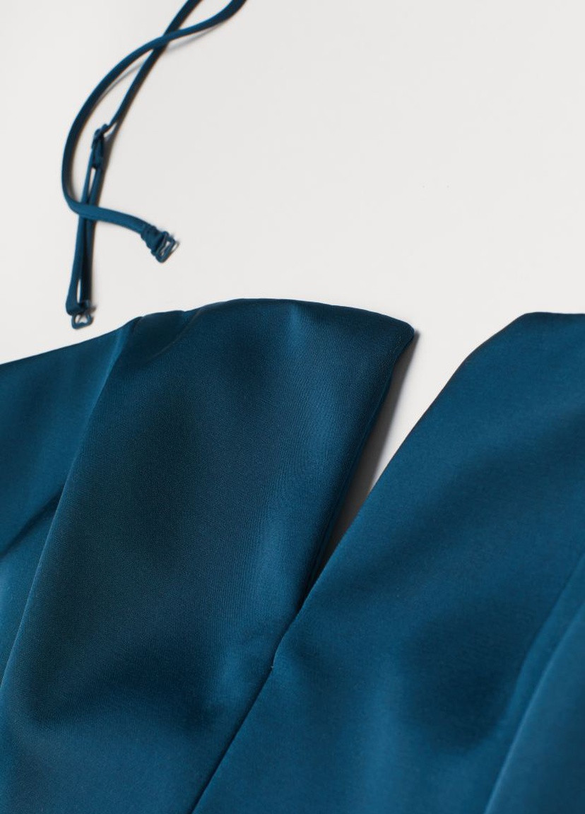 Темно-синее кэжуал платье со шлейфом H&M однотонное