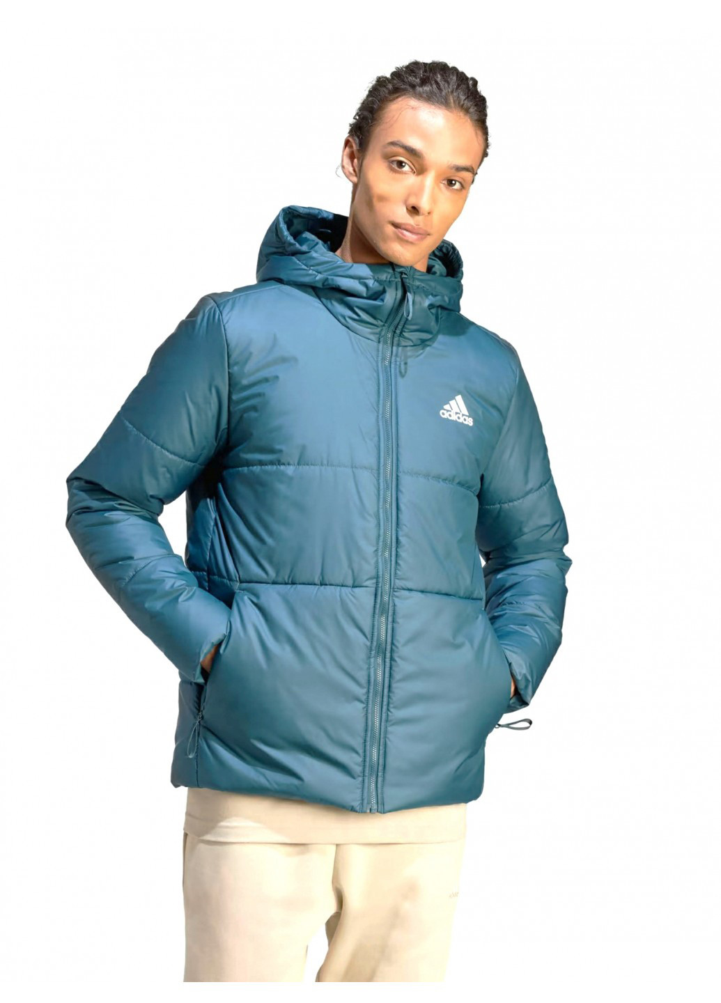 Темно-голубая зимняя куртка adidas