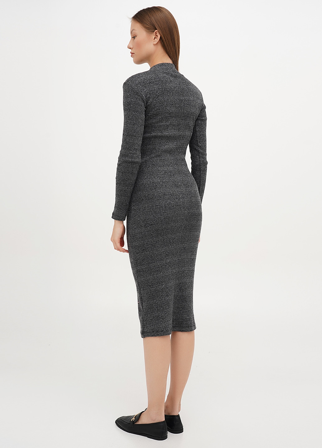 Темно-сіра кежуал сукня сукня-водолазка Soyler меланжева