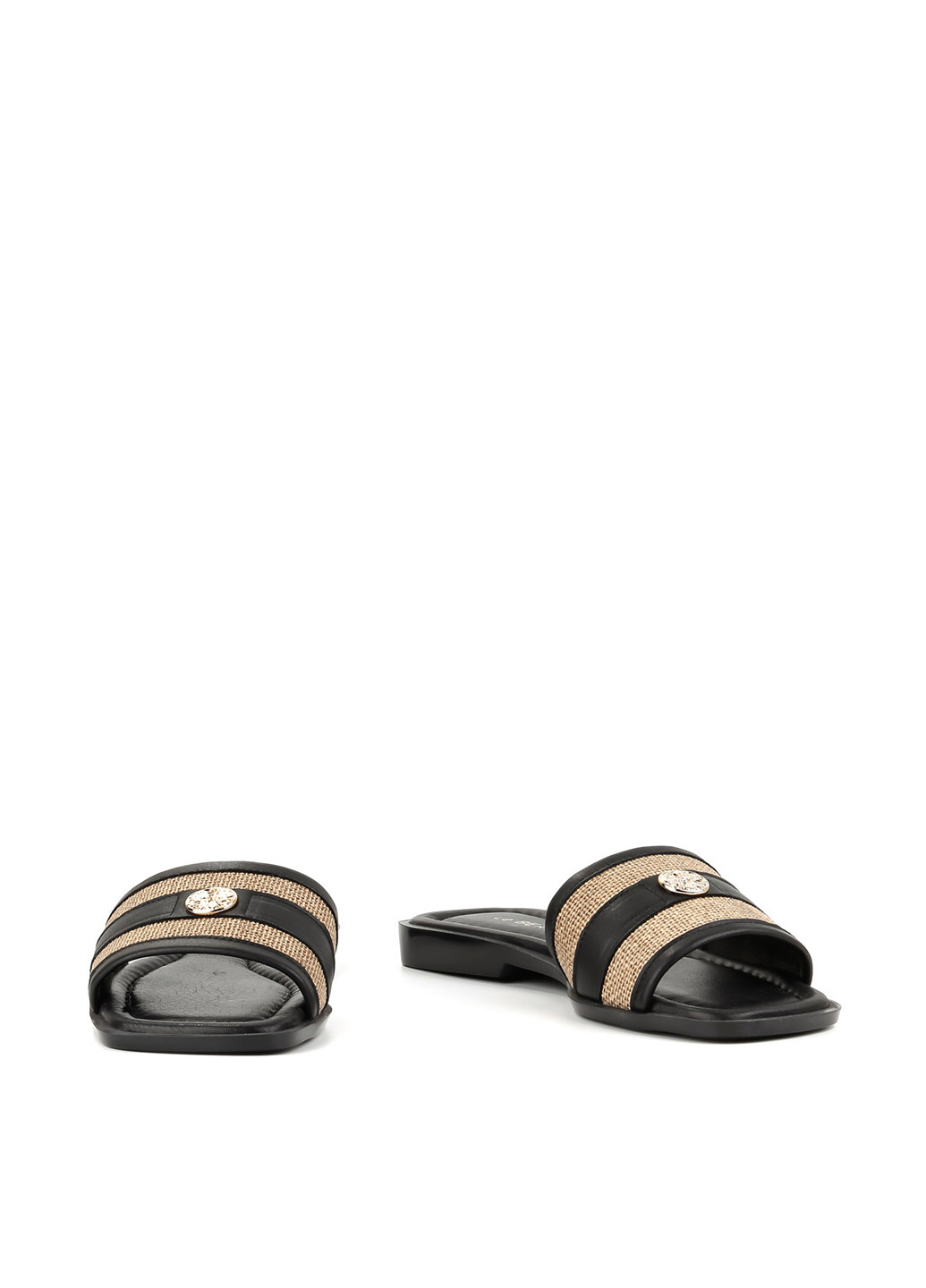 Черные шлепанцы Le'BERDES