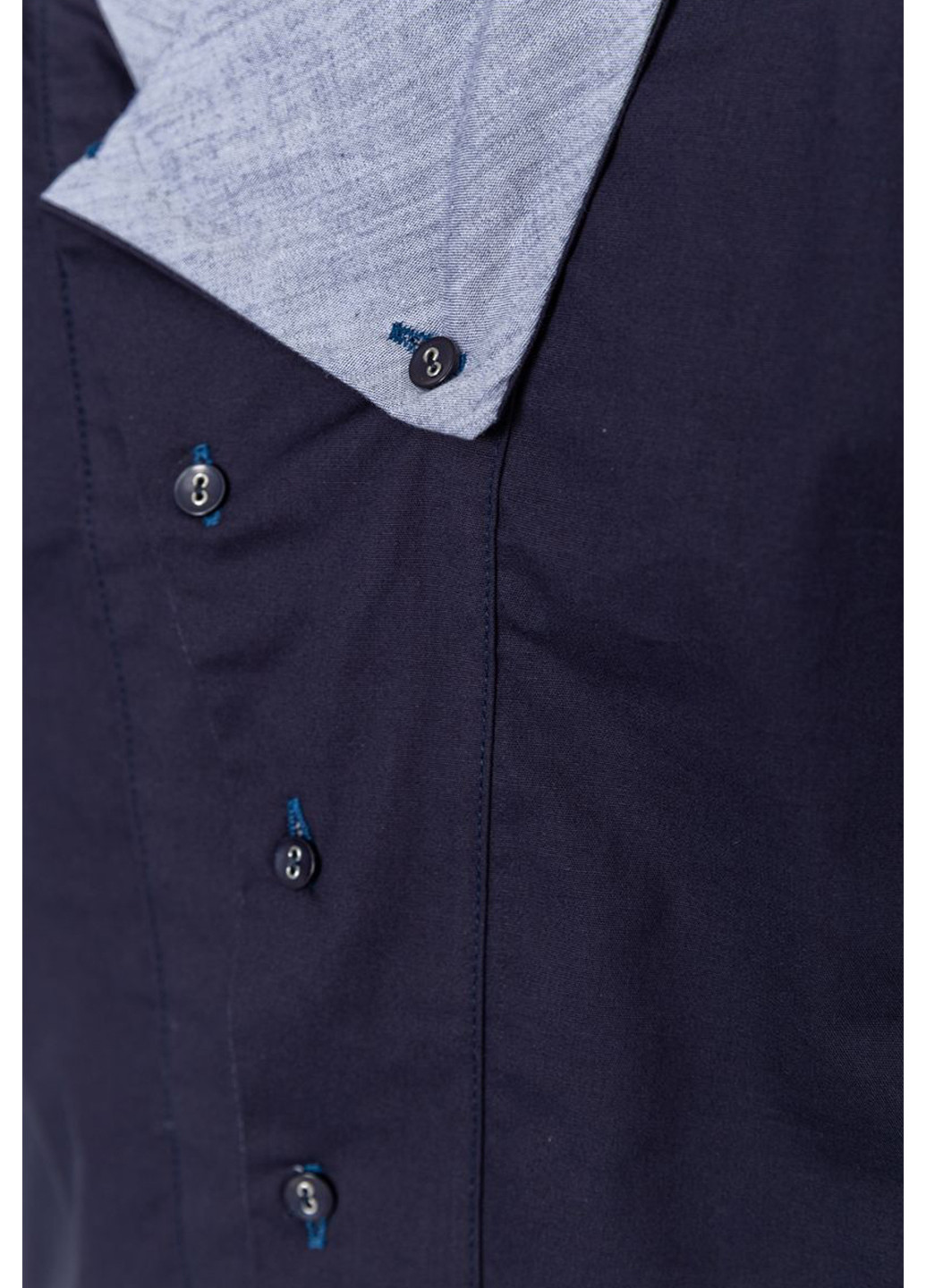 Темно-синяя кэжуал рубашка однотонная Ager