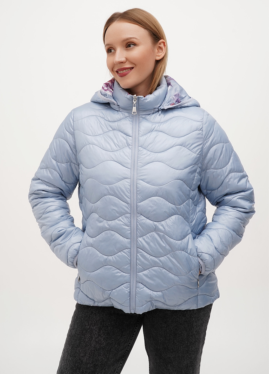 Блакитна демісезонна куртка двостороння Minority