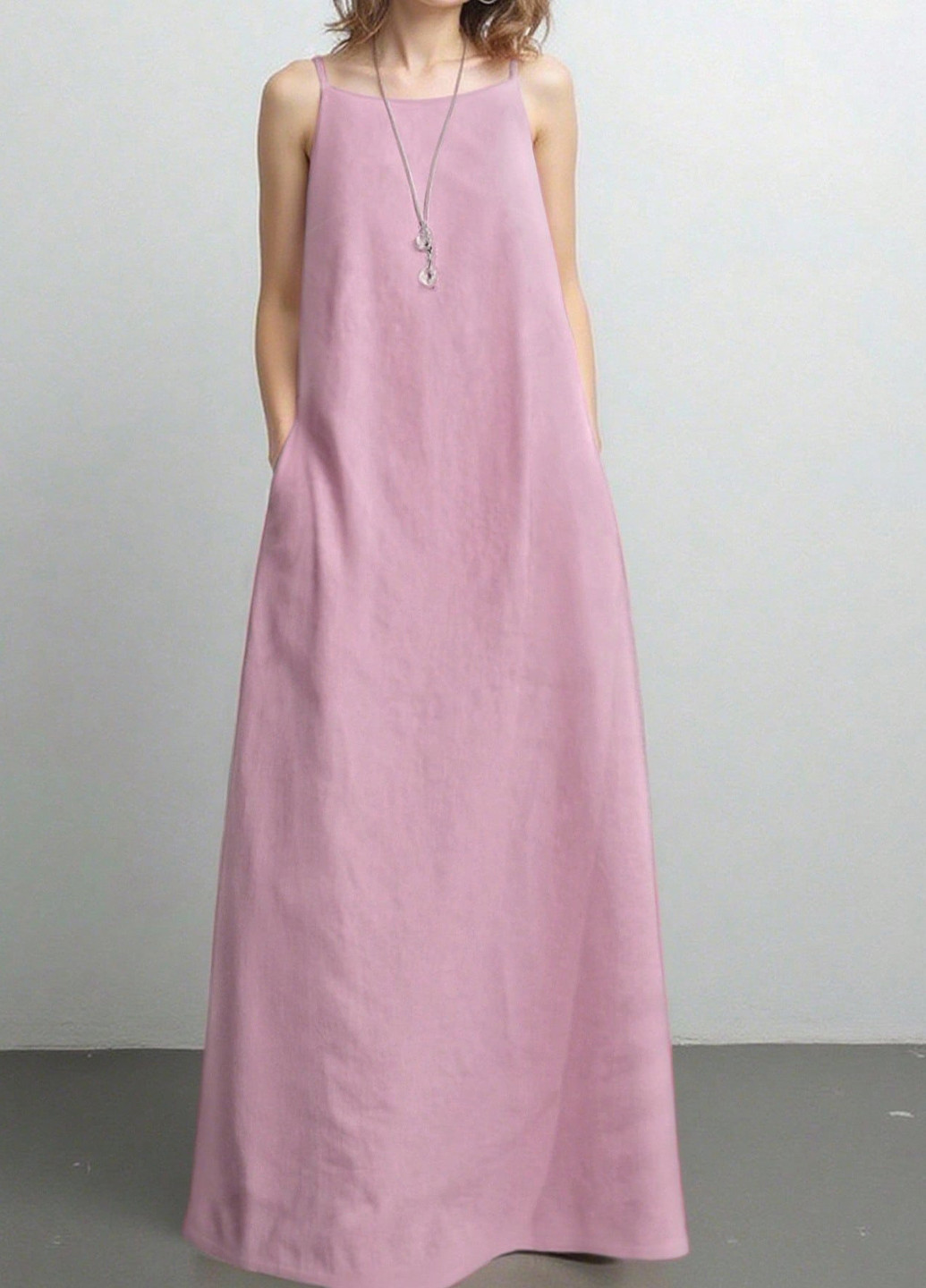 Рожева кежуал сукня а-силует SHEIN однотонна