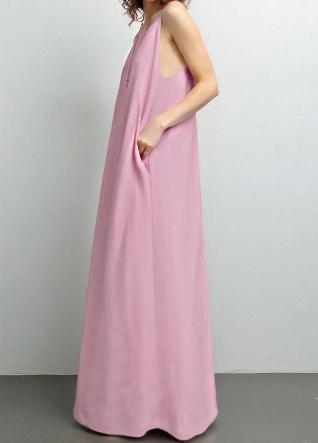 Рожева кежуал сукня а-силует SHEIN однотонна