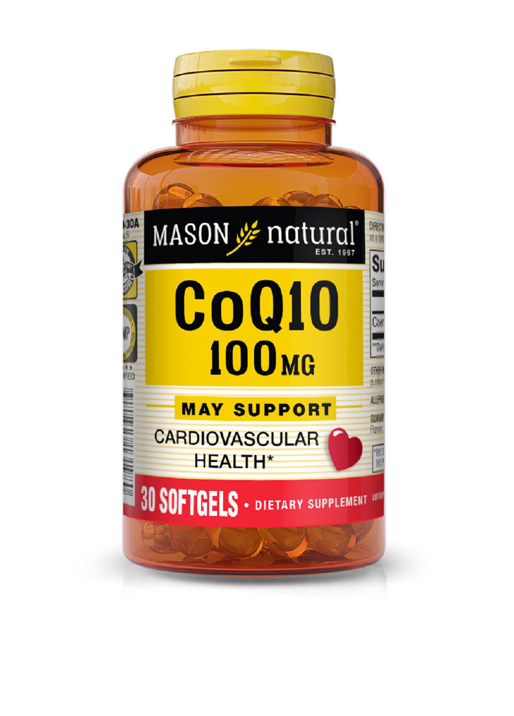 Коэнзим CoQ10 100 мг, (30 кап.) Mason Natural (251206285)