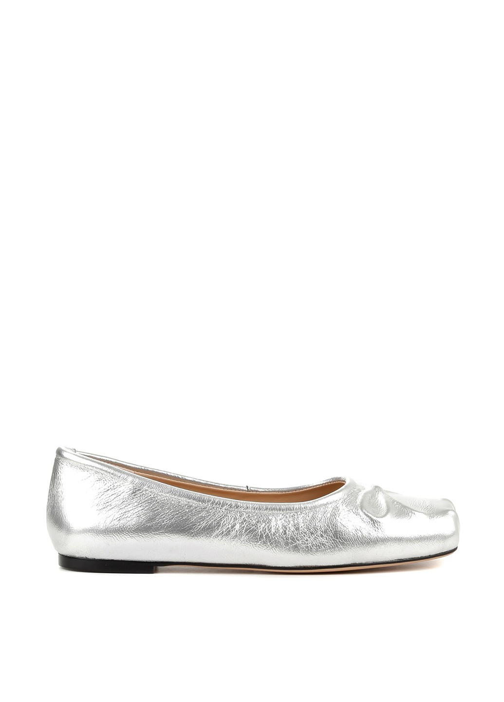 Жіночі балетки Le'BERDES | срібні однотонні бант натуральна шкіра (360795568)