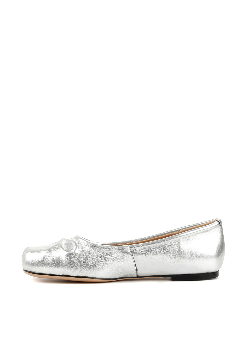 Жіночі балетки Le'BERDES | срібні однотонні бант натуральна шкіра (360795568)