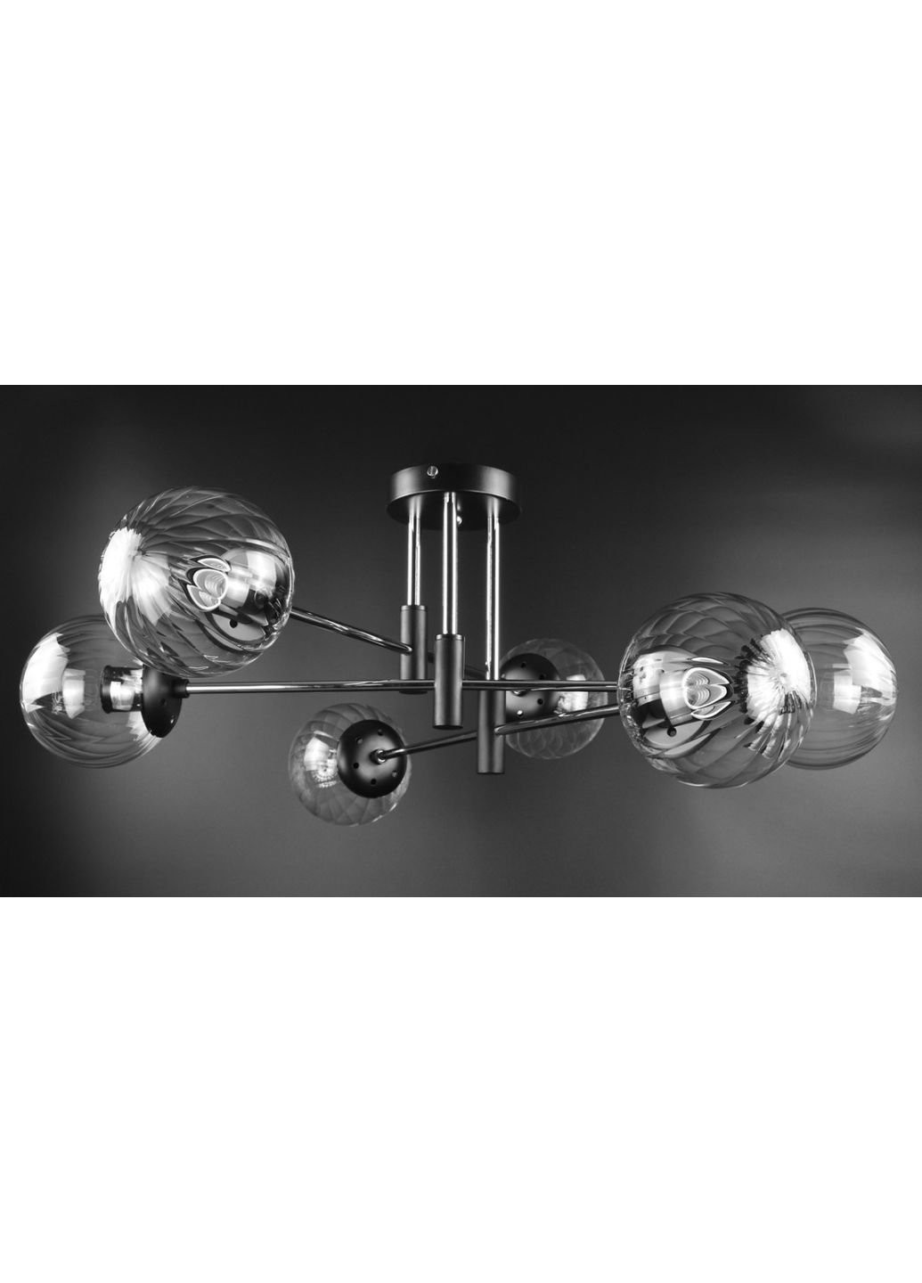 Люстра потолочная на 6 лампочек 51797/6 Черный 28х72х72 см. Sunnysky (253628739)