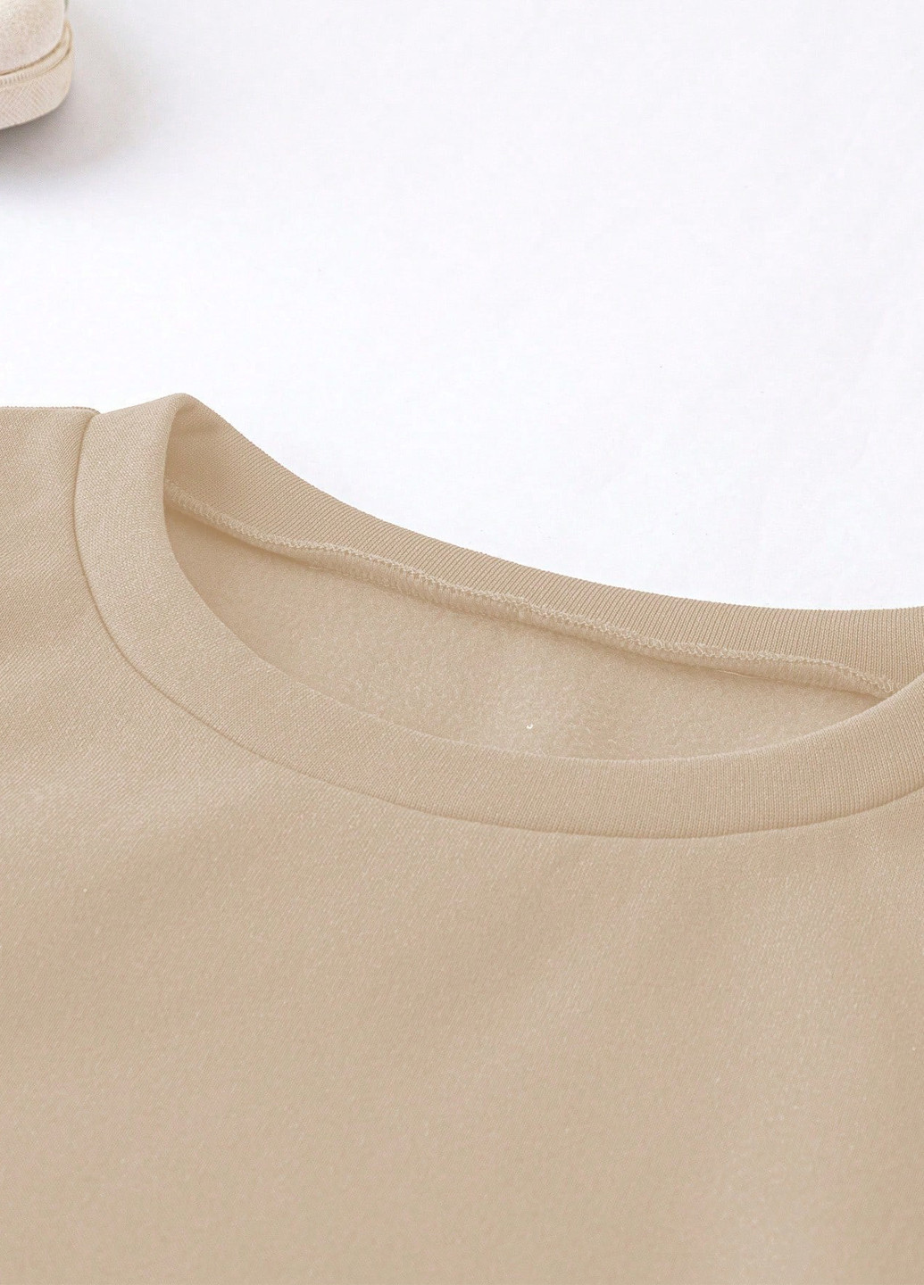 Бежевий світшот SHEIN малюнок без декору (325827574)