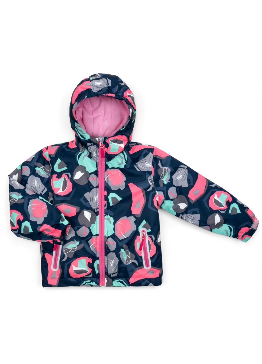 Комбінована демісезонна куртка на флісі утеплена (6025-120g-pink) Top&Sky