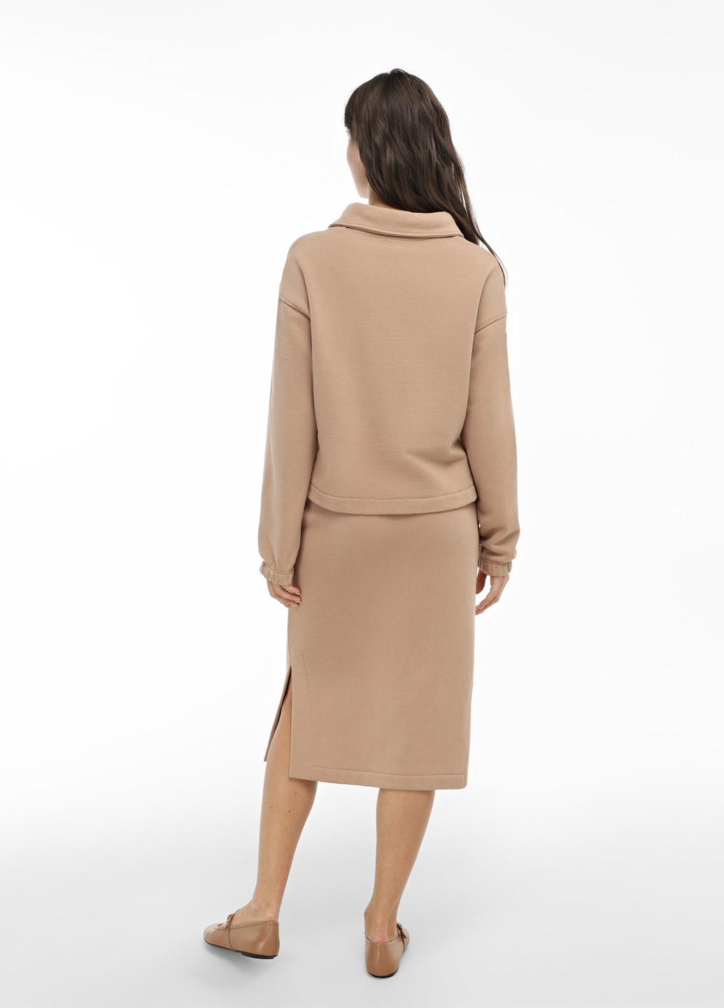 Бежевая спортивная, кэжуал однотонная юбка Promin карандаш