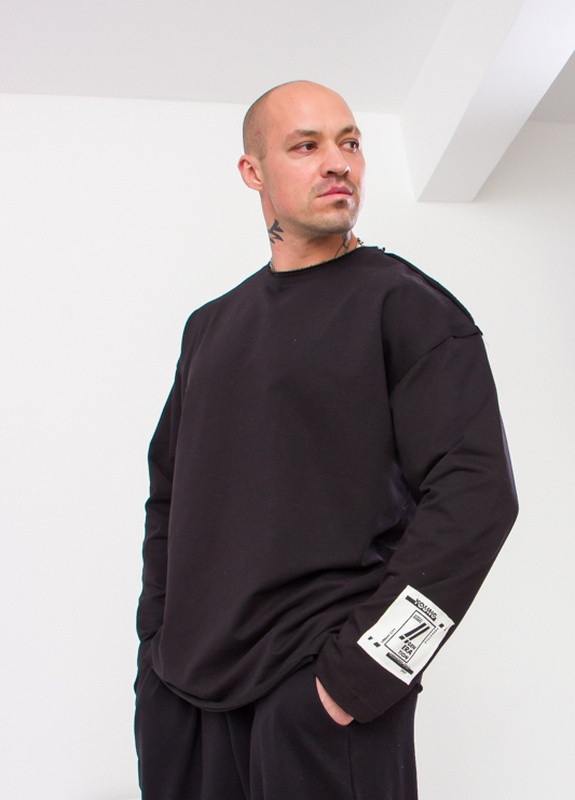 Чорний демісезонний джемпер чоловічий (оверсайз) Носи своє 8225