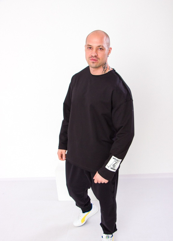 Чорний демісезонний джемпер чоловічий (оверсайз) Носи своє 8225