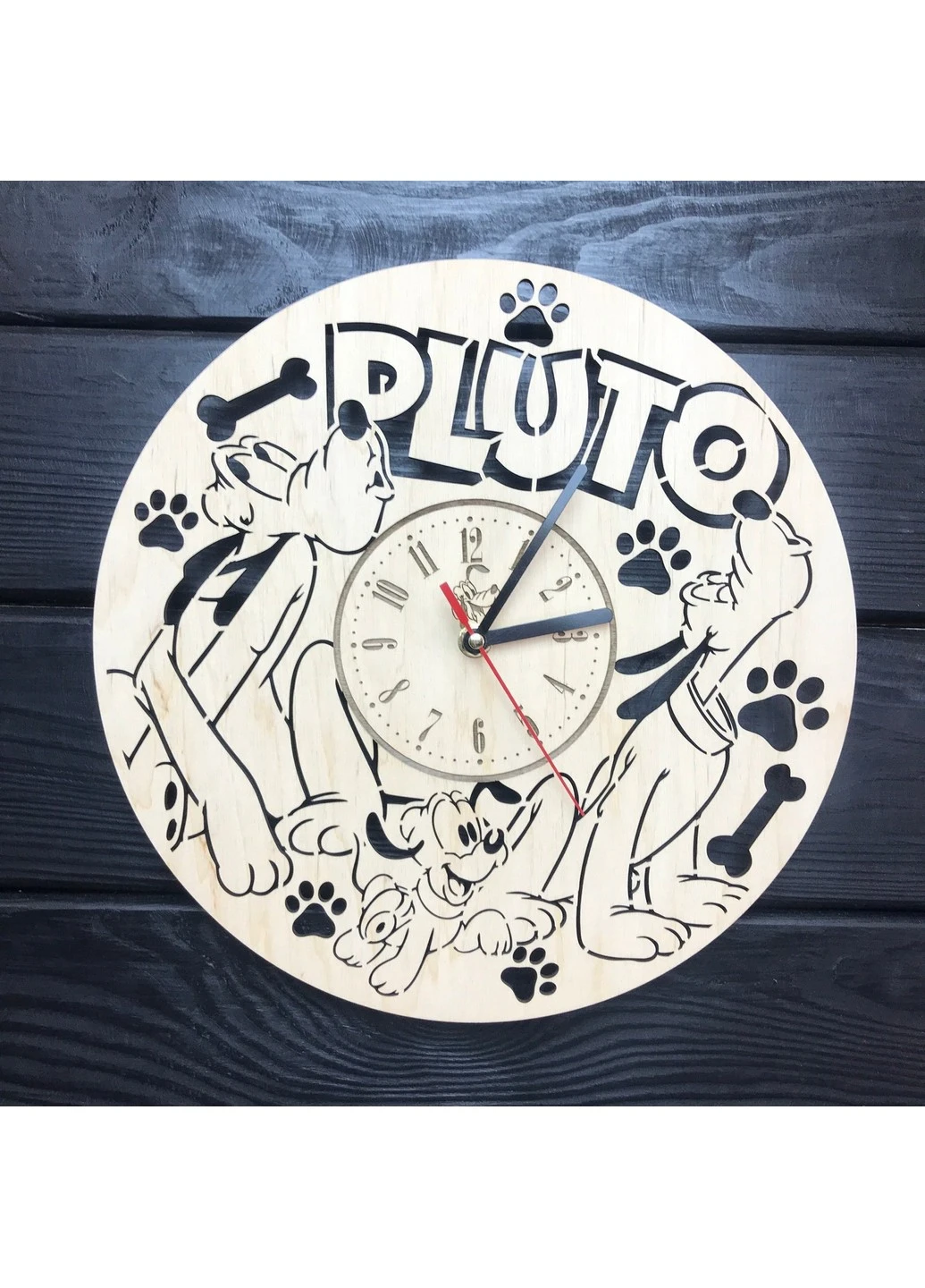 Дитячий дерев`яний годинник на стіну «Pluto» 7Arts (253566935)