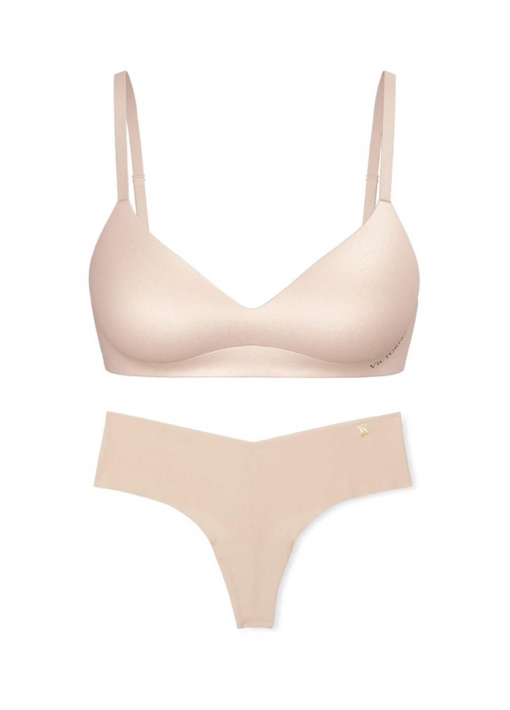 Бежевый демисезонный комплект (бюстгальтер, трусики) Victoria's Secret