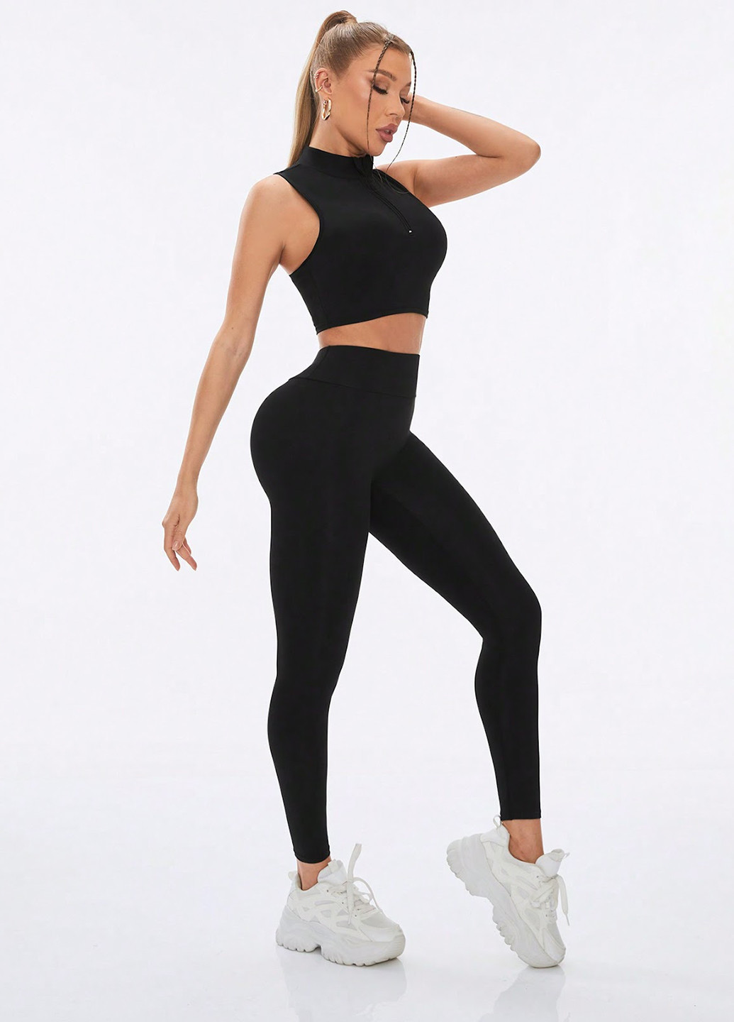 Комплект (топ, толстовка, леггинсы) SHEIN (330749680)