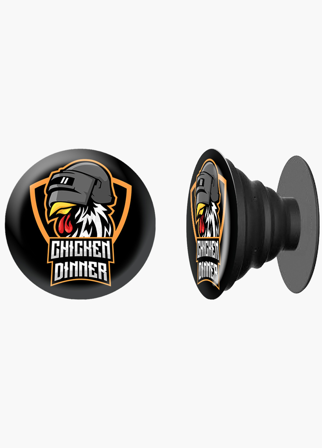 Попсокет (Popsockets) держатель для смартфона Пубг Пабг (Pubg) (8754-1186) Черный MobiPrint (216748238)